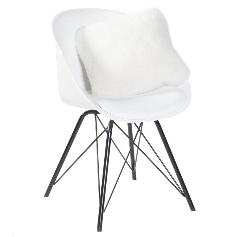 Dyreskinn Sierkussen van IJslandse schapenvacht - Naturel wit - 40 x 40 cm